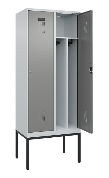 C+P Spind Evolo PLUS, Gestell, 2 Abteile, 2120x800x500mm, 7035/0004, Verschluss Zylinderschloss, 0490307-22F S10041