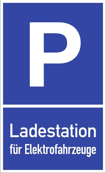 Moedel Parkplatzschild - Ladestation für Elektrofahrzeuge, Text, Aluminium, 250x400 mm, 107913