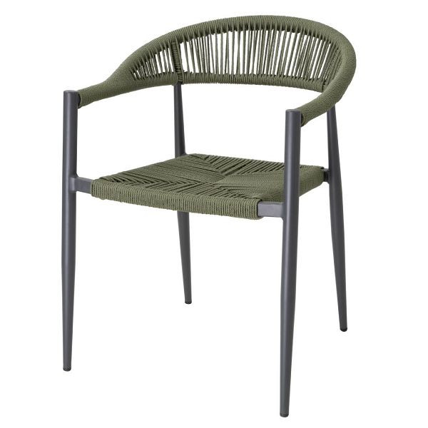 Bolero Eden PE Twist Rattan Outdoor Armstuhl Grün (4 Stück), HZ592