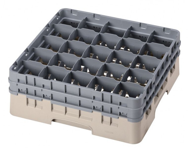 Cambro Spülkorb mit 25 Fächer Camrack® 13,3 cm Beige, 25S434184