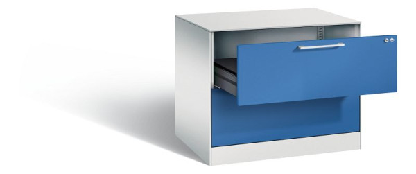 C+P Karteischrank Asisto, H710xB800xT600mm, Farbe: Lichtgrau / Enzianblau, Bügelgriff, 146273-222 S10037