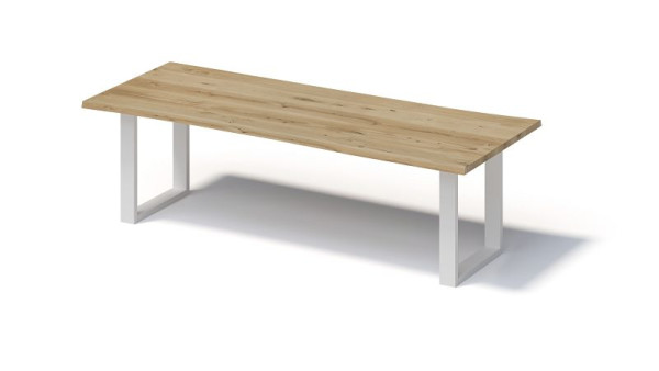 Bisley Fortis Table Natural, 2600 x 1000 mm, natürliche Baumkante, geölte Oberfläche, O-Gestell, Oberfläche: natürlich/Gestell: verkehrsweiß, FN2610OP396