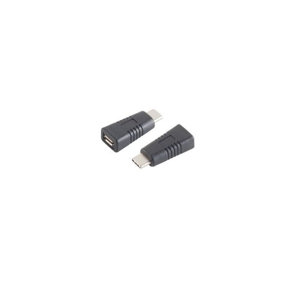S-Conn Adapter, USB 3.1 C Stecker auf USB 2.0 MICRO B Buchse, 13-20014