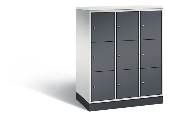 C+P Schließfachschrank Intro, H1255xB920xT490mm, Farbe: Lichtgrau / Schwarzgrau, 8573-301 S10381