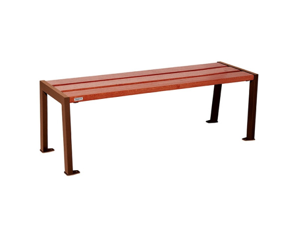 Procity Sitzbank Ohne Rückenlehne Silaos 1200 mm, Holz & Stahl, Mahagoni/Rost Korken Effekt, 209631.S025.ACAJ