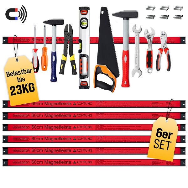DEUBA Magnetleiste 6er-Set 60cm inkl Montagematerial, 997086