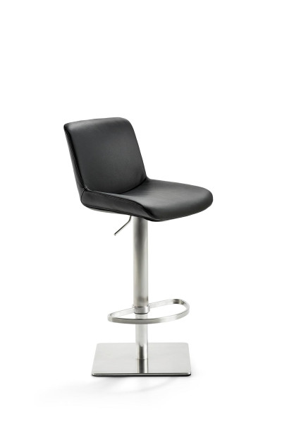 Mayer Sitzmöbel Bar- und Tresenhocker, Gestell Edelstahl, gepolsterte Sitzschale, Sitzhöhe 54 - 79 cm, schwarz, 1287_04_81007