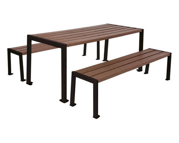 Procity Sitzgruppe Silaos®, Stahl Und Recycling-Kunstsoff, (Tisch), RAL 9005, 209652.9005