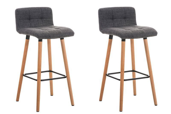 CLP Barhocker Lincoln Stoff natura, hellgrau, VE: 2 Stück, 304943