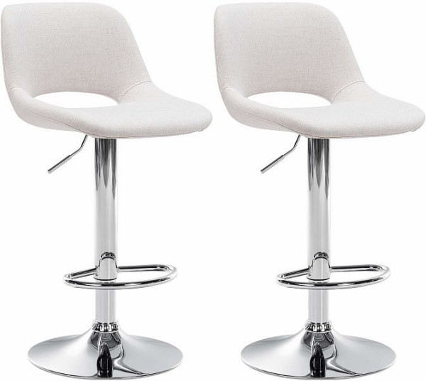 CLP Barhocker Camden Stoff chrom, creme, VE: 2 Stück, 325135