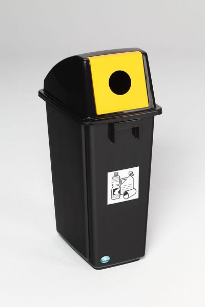 VAR KS-Wertstoffsammler 58 Liter, schwarz/Einwurfklappe gelb, 3546