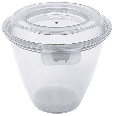 Contacto Eco-Takeouts Behälter, weiß, Suppen-/ Soßen-/ Beilagen, mit Klappdeckel, 175 ml, VE: 12 Stück, 1108/180