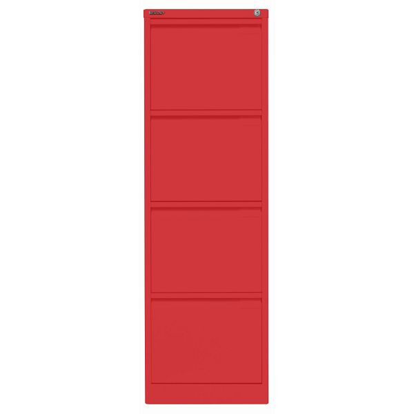 Bisley Hängeregistraturschrank, einbahnig, 4 HR-Schubladen, 670 kardinalrot, 3643670