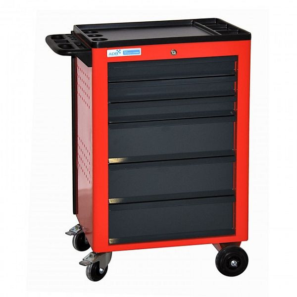 ADB Werkstattwagen "BASIC", Maße: 960 x 610 x 450mm (HxBxT), Farbe Korpus: rot, RAL 3020, Farbe Front: grau, RAL 7016, 21001