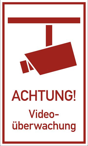 Moedel ACHTUNG! Videoüberwachung, Aluminium, 300x500 mm, 99106