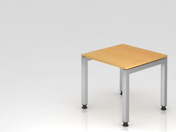 Hammerbacher Schreibtisch U-Fuß eckig 80x80cm Buche, Rechteckform, schwebende Platte, VJS08/6/S