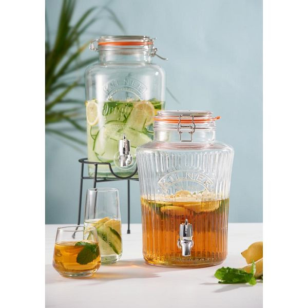 Kilner Clip Top Getränkespender 5Ltr, Edelstahlclip, Silikondichtung, CJ127