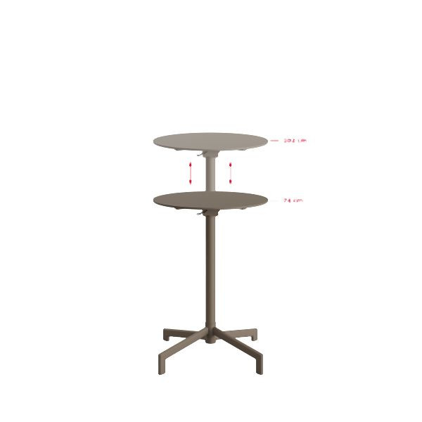 BEST Stehtisch Versa, höhenverstellbar, rund, Cappuccino, 20501