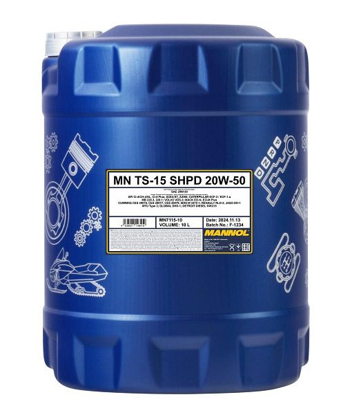 MANNOL Mehrbereichsöl 7115 TS-15 SHPD 20W-50, VE: 10 l, MN7115-10