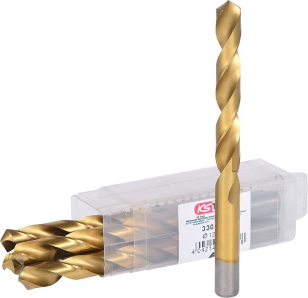 KS Tools HSS TiN Spiralbohrer, 12,5mm, VE: 5 Stück, 330.4125