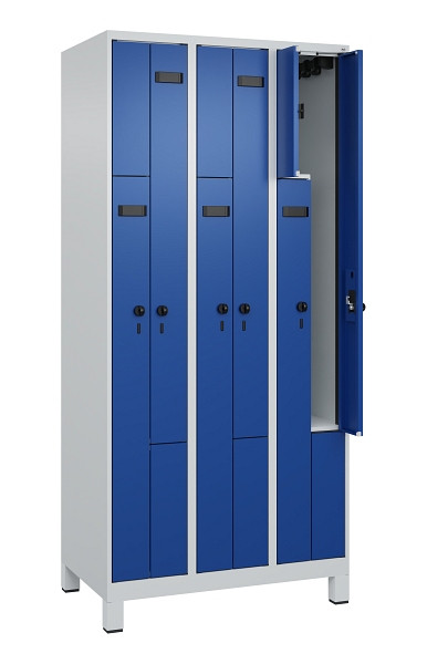 C+P Z-Spind Evolo PLUS, Füße, 6 Fächer, 1950x900x500mm, 7035/5010, Drehriegel, 049013-306 S10013