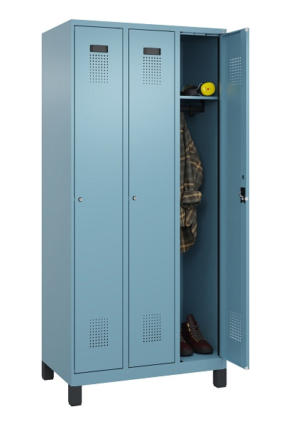 C+P Spind Evolo PLUS, mit Füßen, 3 Abteile, 1950x900x500mm, 0010/0010, Verschluss Zylinderschloss, Ablageböden 3, 049010-30 S10048