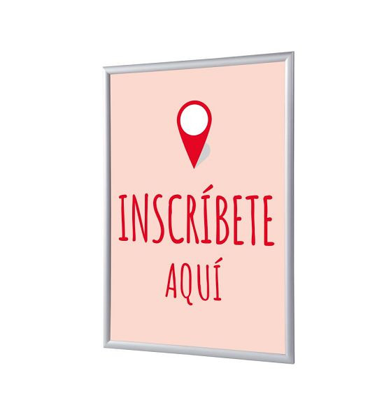 Showdown Displays Klapprahmen A4 Komplettset Hier Anmelden Rot Spanisch, KRA4G25LPPI459