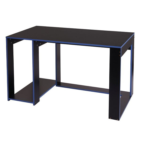 Mendler Schreibtisch HWC-J26, Computertisch Bürotisch, 120x60x76cm, schwarz-blau, 75840