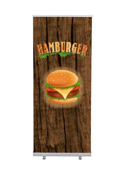 Showdown Displays Roll-Banner Budget 85 Komplettset Burger Englisch, RBB085LSFI329
