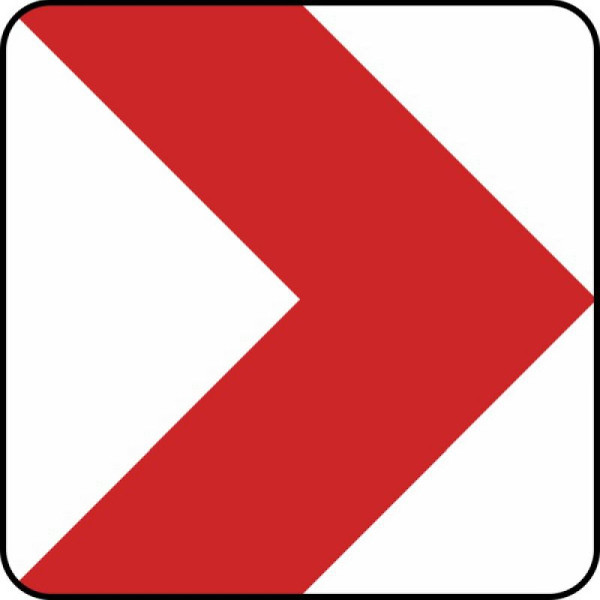 Stein HGS Richtungstafel in Kurven, rechtsweisend, 2500 x 500 mm, Alform, RA2, 625-23-122