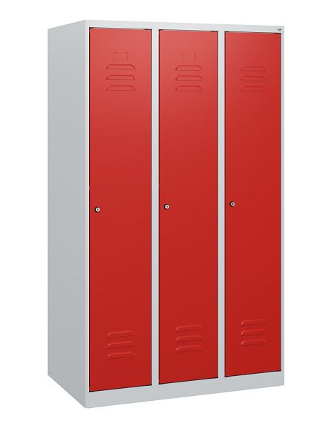 C+P Umkleidespind Classic PLUS, 3 Abteile, 1530x900x500mm, 7035/3020, Zylinderschlösser, 0800005-30 S10013