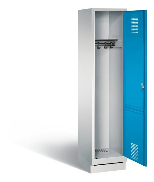 C+P Garderobenschrank Evolo, H1800xB420xT500mm, Farbe: Lichtgrau / Lichtblau, 48020-12 S10002