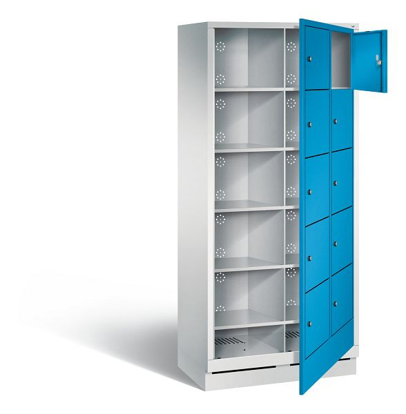 C+P Wäsche-Ausgabeschrank Evolo, H1800xB810xT500mm, Farbe: Lichtgrau / Lichtblau, 48160-205 S10017