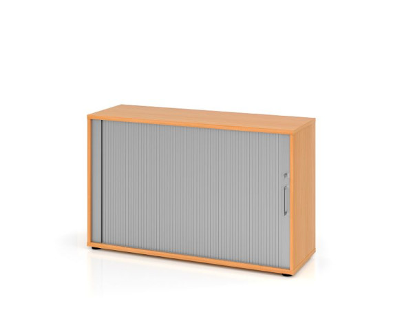 Hammerbacher Rollladenschrank 1732S BS, 2 OH, Korpus: Buche / Rollladen: Silber, 120 x 40 x 74,8 cm (BxTxH), V1732S/6/S/BS