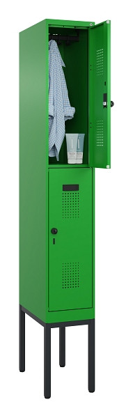 C+P Doppelstock-Spind Evolo PLUS, Gestell, 2 Fächer, 2120x300x500mm, 6037/6037, Drehriegel, 0493307-10 S10026