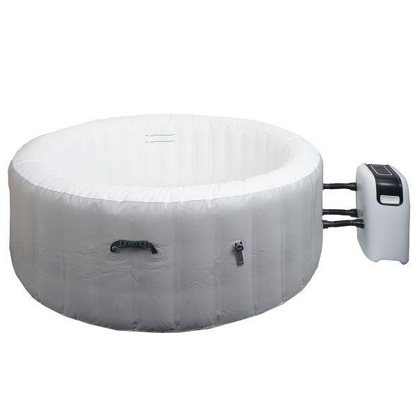 Mendler Whirlpool HWC-N97, 4 Personen, In-/Outdoor heizbar aufblasbar Pumpe PVC laminiert, rund Ø 180cm, grau-weiß, 110552+110365
