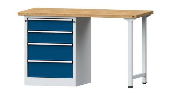 ANKE Werkbänke Kombiwerkbank, Modell 816 V, 1500 x 700 x 890 mm, RAL 7035/5010, BMP 40 mm, 415.001