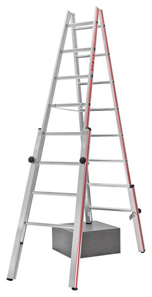HYMER Treppenstehleiter, 2x8 Sprossen, Länge 2,35 m, 412316