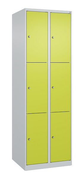 C+P Schließfachschrank Classic PLUS, 2 Abteile mit je 3 Fächern, 1850x600x500mm, 7035/0024, 080000-203 S10009