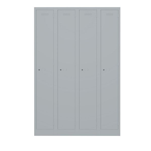 Bisley Garderobenschrank Primary Locker, 4 Abteile, 355 silber, PL3050Q1355