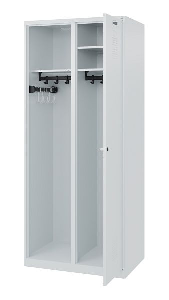 C+P Feuerwehrspind Evolo, Modell KOMBI, 2 Abteile, H1850xB800xT500 mm, Lichtgrau, 0494015-16 S10000