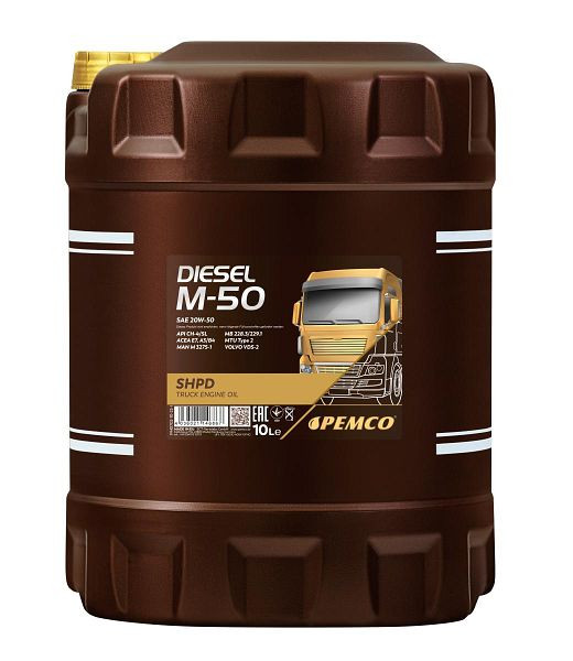 PEMCO Mehrbereichsöl 702 Diesel M-50 SHPD 20W-50, VE: 10 l, PM0702-10