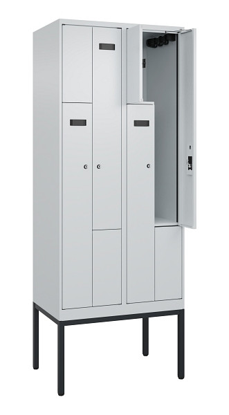 C+P Z-Spind Evolo PLUS, Gestell, 4 Fächer, 2120x800x500mm, 7035/7035, Zylinderschloss, 0490337-224 S10038