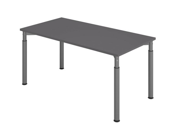Hammerbacher Schreibtisch YS16, 160 x 80 cm, Platte: Graphit, 25 mm dick, ABS-Dickkante, Rechteckform, Graphit VYS16/G/G