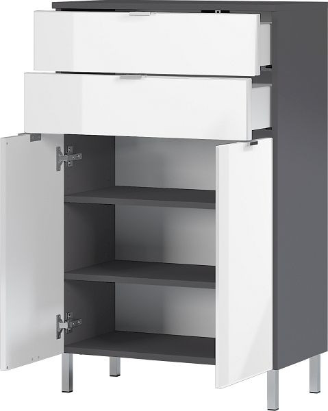 GERMANIA GW-MAURESA Kommode 8531, Graphit/Weiß, 8531-569