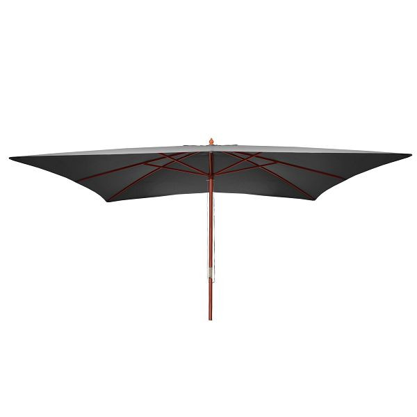 Mendler Sonnenschirm Florida, Gartenschirm Marktschirm, 3x4m Polyester/Holz 6kg, anthrazit, 65599