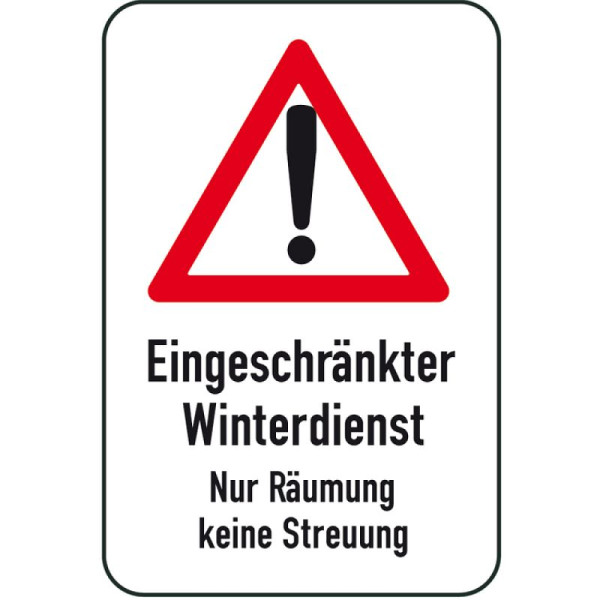 Stein HGS Winterschild/Verkehrszeichen Eingeschränkter Winterdienst - Nur Räumung keine Streuung, 500x750mm, 14716