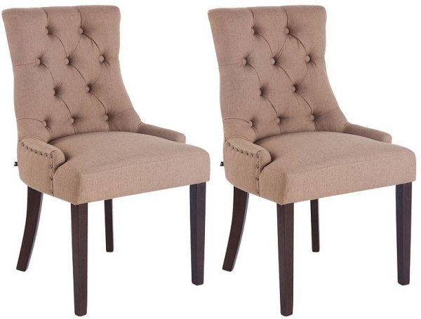 CLP 2er Set Esszimmerstuhl Aberdeen Stoff antik, taupe, 313752