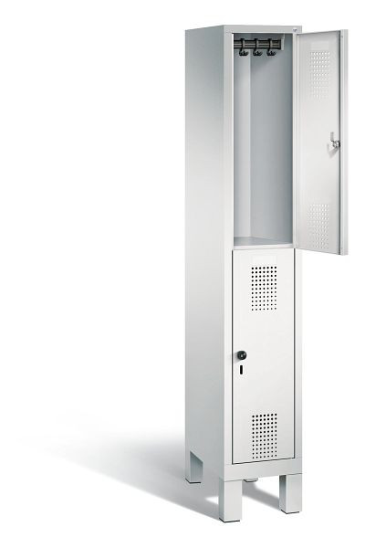 C+P Spind doppelstöckig Evolo, H1850xB320xT500mm, Farbe: Lichtgrau, 48310-10 S10020