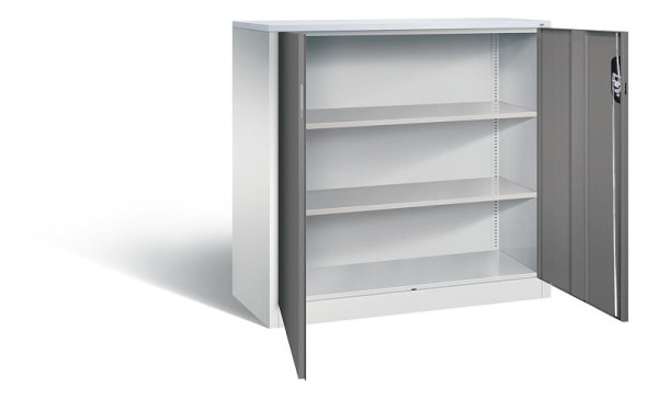 C+P Büroschrank Acurado, H1200xB1200xT500mm, Farbe: Lichtgrau / Vulkangrau, Muldengriff, 3 OH, 9487-1200 S10184